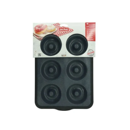 Zenker Moule à Donuts en Silicone Fibre de Verre - 6 Cavités - 36 x 26 cm - Noir - Cuisson Rapide et Démoulage Facile Sans Matière Grasse