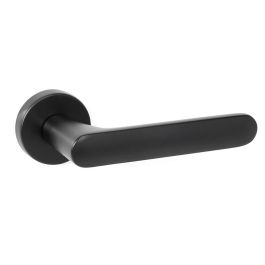 SYSTEM Roseta Zamak Modelo Ellipse Ø52 Noir Mat et Chrome Poignée de Porte