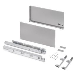 Emuca Tiroir extérieur Vertex avec réglages 3D hauteur 242mm, 60kg, profondeur 500mm, acier, Peint aluminium