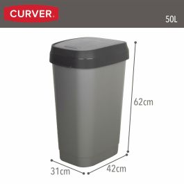 Poubelle Curver Gris foncé Plastique 50 L (6 Unités)
