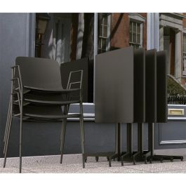 PATAS DE MESA Pata Plegable H715 Negro Tubo D60Mm para Tablero Mesa Max.800 Patas De Mesa