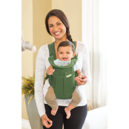 Infantino Swift Classic - Porte-bébé léger avec bavoir Wonder Cover détachable et poche avant extensible - Pour 3.2 à 11.8 kg - Vert