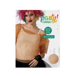 T-shirt maille orange style rétro années 80 pour fête discothèque et soirées à thème