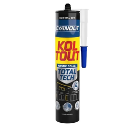 Cyanolit Adhésif Fixateur et Scellant Total Tech Noir Cartouche 290 ml Haute Résistance Flexible Multiusos CYA3045203003127