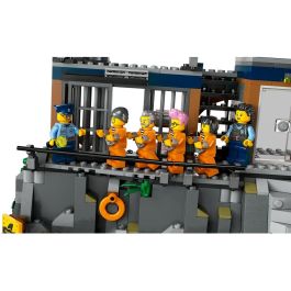LEGO 60419 City La Prison de la Police en Haute Mer, Jouet avec Hélicoptère et Bateau, 7 Minifigurines et Figurine de Chien