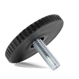 HERRAJES ALK Pied Nivelador Rido Ø50 M8x24 Finition Noir et Gris Acier Plastique