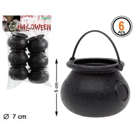 6 Mini Chaudrons Noirs de Sorcière 5 x 7 cm - Pour Décoration, Bonbons et Fête d'Halloween Precio: 10.7900004. SKU: S1130222