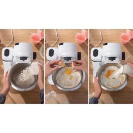 Bosch MUMS2EW00E Robot pâtissier Multiusage - Série 2 - 700 W - Bol inox 3,8 L - 4 vitesses - Avec fouets et crochet pétrisseur - Blanc