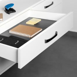 Emuca Jeu de coulisses invisibles pour tiroir Silver, à sortie totale, avec fermeture amortie et loqueteau, profondeur 440mm, Acier, Zingué