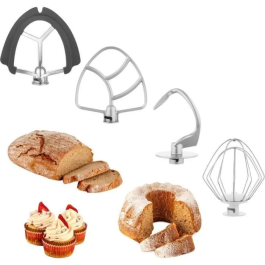 Sencor Robot Pâtissier STM 6377CH - 1000 W, Bol Inox 4.5L, Batteur Pétrisseur FLEXI, Hachoir, Mixeur, 6 Ans Garantie, 5 Accessoires, Éclairage LED