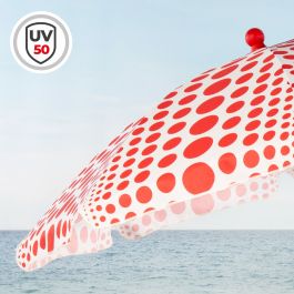 Parasol de plage Aktive Rouge 200 x 205 x 200 cm (6 Unités)