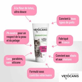 Vetocanis Shampooing Usage Régulier pour Chat - Formule Végétale - Pelage Doux et Brillant Sans Silicone ni Parabène