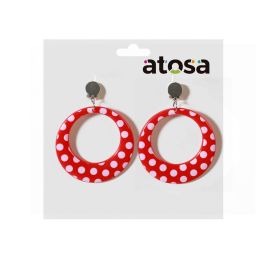 Pendientes circulaires rouges pour costume flamenco - Boucles d'oreilles traditionnelles