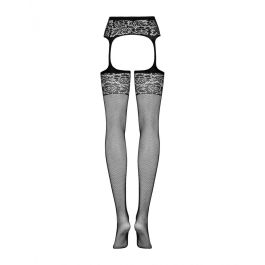 Bas avec porte jarretelles Obsessive Garter stockings S500 Noir S/M/L