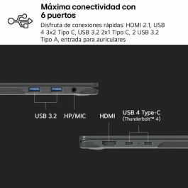 Ordinateur Portable LG 14ZD90T-G.AX78B 14" intel core ultra 7 255H 16 GB RAM 1 TB SSD Espagnol Qwerty