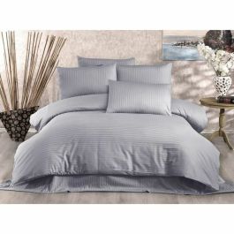 Ensemble de literie - 1 housse de couette 220x240 cm + 2 taies d'oreiller 60x60 cm - 70% polyester, 30% coton - Gris - ASI8683743939299