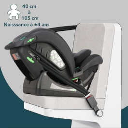 Bambisol AY913PLUSN Siège Auto Évolutif Groupe 0+/1/2/3 I-Size Réversible et Inclinable avec Réducteur - Noir