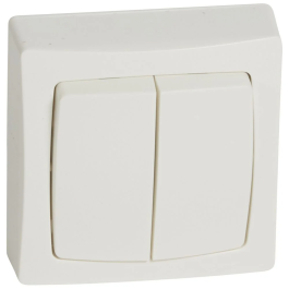 LEGRAND Interrupteur Double Oteo 10A Blanc Monobloc SON-086020