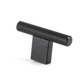 Viefe Bouton Poignée Graf Mini "T" en Aluminium Finition Noir Brossé pour Meubles