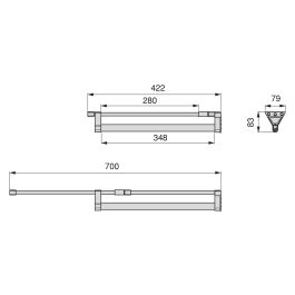 Emuca Porte-vêtements extractible pour armoire, Anodisé mat, Aluminium.