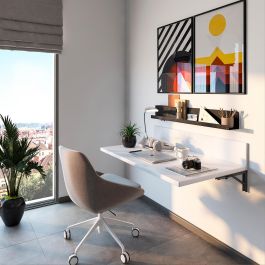 Emuca Jeu de Supports de pliage, longueur 203mm, Acier, Peint en noir