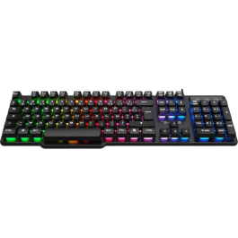 The G-Lab COMBO CHROMIUM EX - Pack Gamer 4-en-1 filaire - Clavier membrane silencieux, souris, tapis de souris - Noir