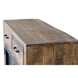 GINER Y COLOMER Buffet industriel en bois de manguier et métal naturel - 85 cm H x 100 cm L x 38 cm P