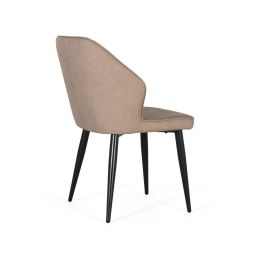 GINER Y COLOMER Lot de 2 chaises avec dossier rembourré en simili cuir PU gris et pieds en acier tubulaire, design moderne et minimaliste