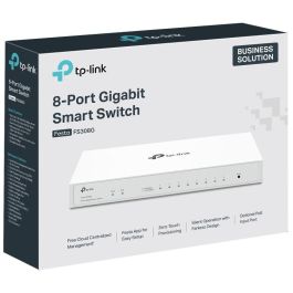 TP-Link FS308G - Commutateur réseau Gigabit géré 8 ports PoE, L2/L2+, montage mural, sans ventilateur, blanc