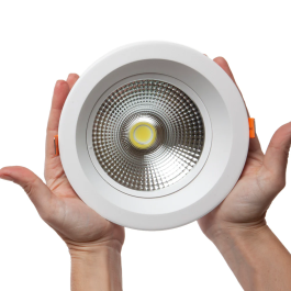 Downlight LED Circulaire 18W 2520Lm 4200K Anti-Reflet UGR19 IP20 Aluminium Blanc [HO-DL-AD-COB-18W-W]