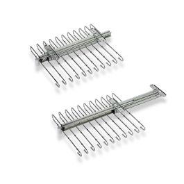 Emuca Porte-pantalons extractible, 11 tiges, guides d'extraction totale, Acier, Chromé