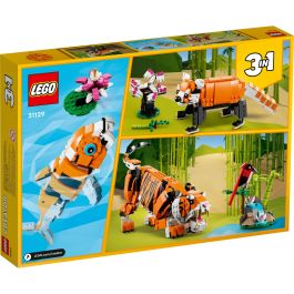 LEGO Creator 3-en-1 Su Majestad el Tigre 31129 Jouet Animal Tigre Panda Poisson pour Garçon et Fille dès 9 Ans