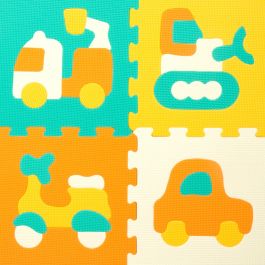 Tapis Puzzle Colorbaby Multicouleur Plastique EVA 90 x 90 cm Voitures 9 Pièces (4 Unités)