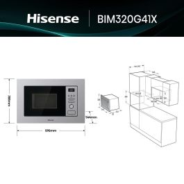 Micro-ondes avec Gril Hisense BIM320G41X 800 W 20 L Acier