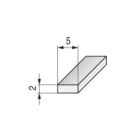 FBS Profil Embutir Nami 5X2 2,5M Plata Mate (Set de 10)