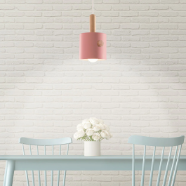 Lampe Suspendue Scarlet SKD-P1014-T Métal Bois Design Moderne Câble Réglable