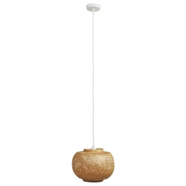Lampe suspendue en bambou - D 30 x H 140 cm - Beige