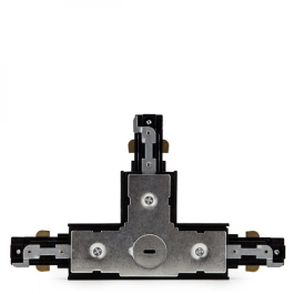 Connecteur T pour rail bifasique noir pour spots de LEDs