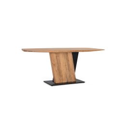 Giner y Colomer Table de salle à manger en acacia et métal 190x90x76 cm - Style chic et réglable - Naturel et noir