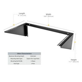 Support Startech RK619WALLV Noir Acier