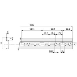 CAMAR Plaque Colgador Meuble Cuisine H27 L2032 - 27mm Hauteur x 2032mm Longueur, Fixation Murale
