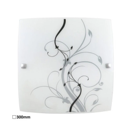 RABALUX Lampe de Plafond Elina "RAB-3692" Style Romantique Métal Verre Opalin Blanc E27 60W 30x30cm