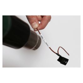 Ruban Laminé pour Etiqueteuses Brother HSE231E Blanc Noir (1 Unité)