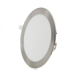Plaque LED Circulaire 18W 1800 Lm 6000K Niquel Satiné 50.000H [GL-CL-R18N-CW]