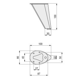 Q&Q Pied Métallique Conique H130 Finition Chrome pour Canapé et Meuble