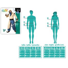 Déguisement Arabe Bleu Homme Adulte Taille XL - Complet avec Ceinture et Foulard - Polyester