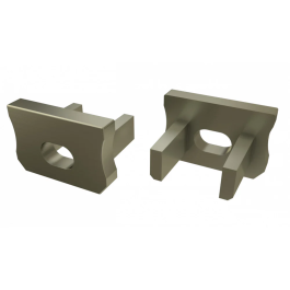 Bouchon de Finition Profil Type X - Aluminium Argent - Avec Trou