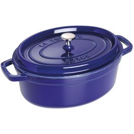 Staub La Cocotte 29cm oval dunkelblau. Gusseisen