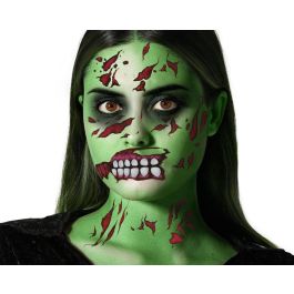 Tatuaje Facial Zombie Vert avec Plaies et Dents Exposées - Maquillage Halloween Effet Réaliste Precio: 0.876. SKU: B1D3GM5J7G