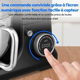 Medion Processeur Alimentaire 3 en 1 MD18430 1200W 5L 8 Vitesses Fonction Picadora Noir
